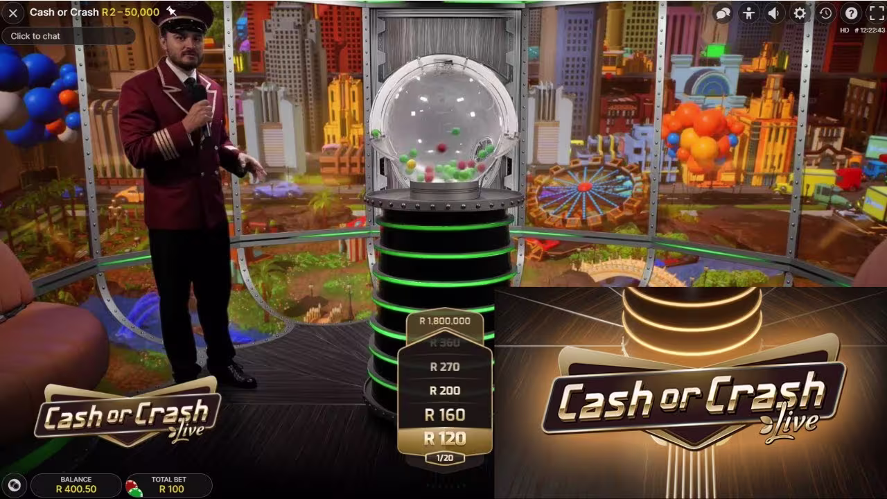 Cash or Crash de Evolution Gaming en Arturo Vidal Casino Chile